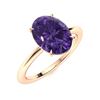 Image 2 : Natural 1.56 CTW Amethyst Solitaire Ring 18K Rose Gold