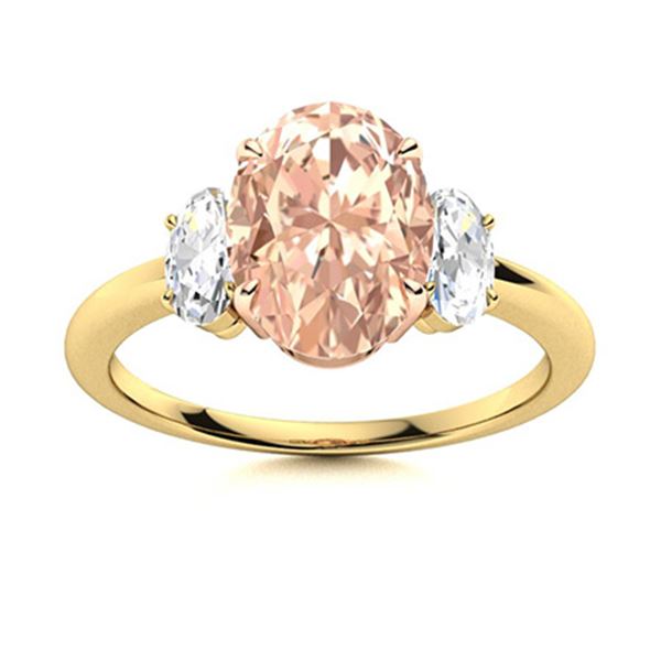 Natural 2.05 CTW Morganite & Diamond Engagement Ring 14K Yellow Gold