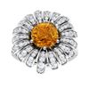 Image 1 : Natural 1.70 CTW Citrine & Diamond Engagement Ring 14K White Gold