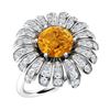 Image 2 : Natural 1.70 CTW Citrine & Diamond Engagement Ring 14K White Gold