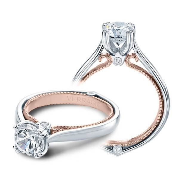 Natural 1.56 CTW Diamond Engagement Halo Ring 18KT Two Tone