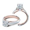 Image 1 : Natural 1.56 CTW Diamond Engagement Halo Ring 18KT Two Tone