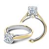 Image 3 : Natural 1.56 CTW Diamond Engagement Halo Ring 18KT Two Tone