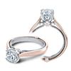Image 4 : Natural 1.56 CTW Diamond Engagement Halo Ring 18KT Two Tone