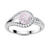 Image 1 : Natural 1.02 CTW Rose Quartz & Diamond Engagement Ring 18K White Gold