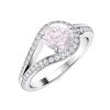 Image 2 : Natural 1.02 CTW Rose Quartz & Diamond Engagement Ring 18K White Gold
