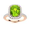 Image 1 : Natural 2.80 CTW Peridot & Diamond Engagement Ring 14K Rose Gold