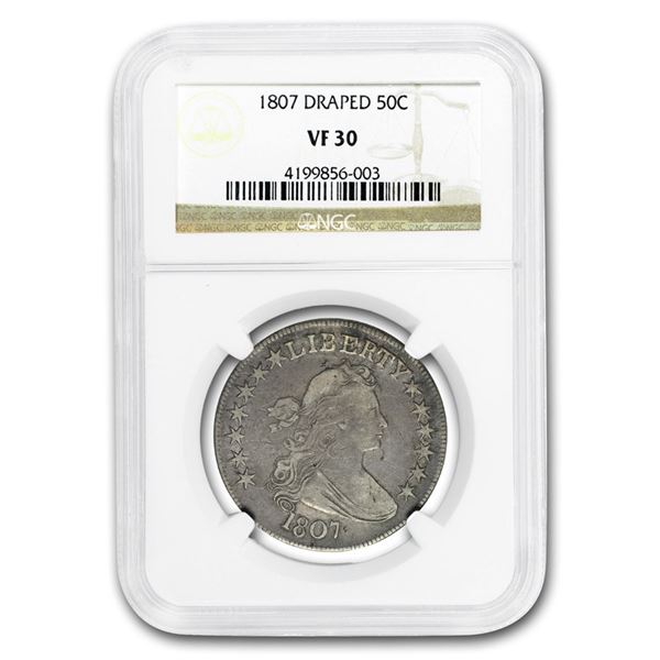 1807 Draped Bust Half Dollar VF-30 NGC