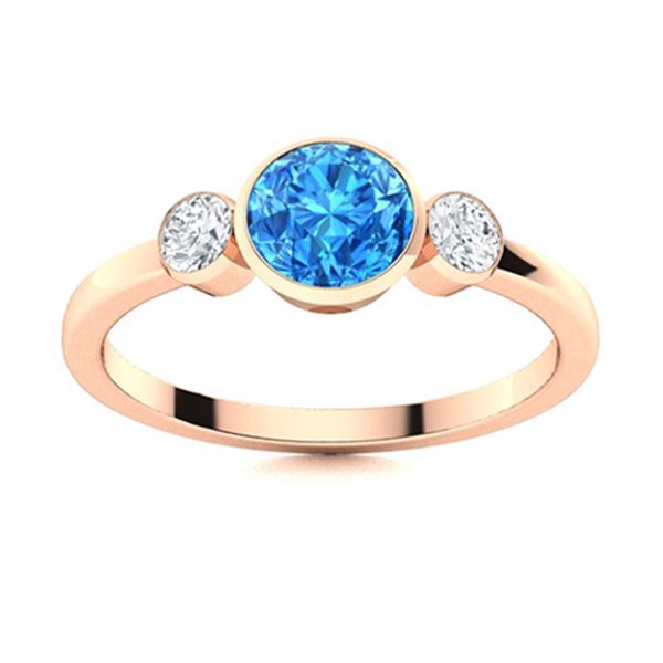 Natural 0.81 CTW Topaz & Diamond Engagement Ring 14K Rose Gold
