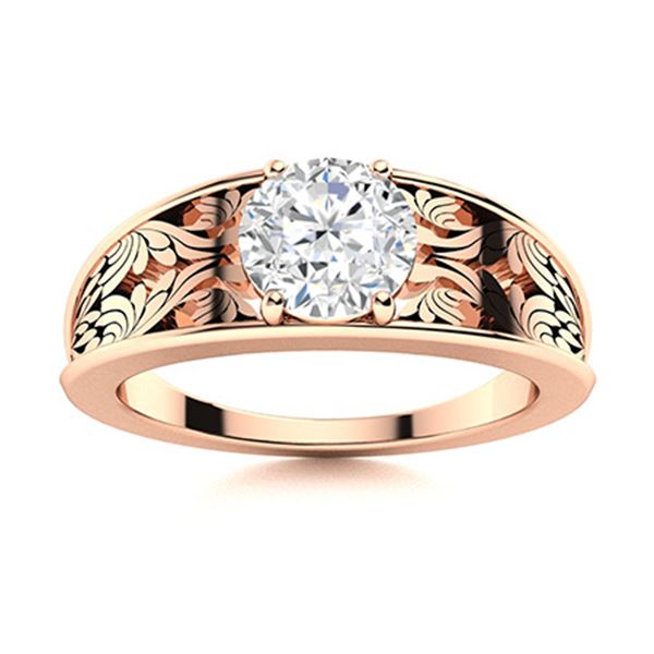 Natural 1.21 CTW Topaz Solitaire Ring 14K Rose Gold