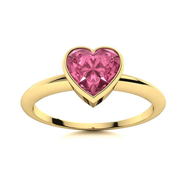 Natural 0.65 CTW Tourmaline Solitaire Ring 14K Yellow Gold