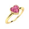 Image 2 : Natural 0.65 CTW Tourmaline Solitaire Ring 14K Yellow Gold