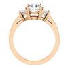 Image 4 : Natural 1.42 CTW Cushion Cut & Half moon Diamonds 3-Stone Ring 18KT Rose Gold