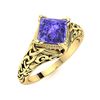 Image 2 : Natural 0.61 CTW Tanzanite Solitaire Ring 14K Yellow Gold