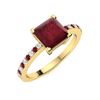 Image 2 : Natural 1.05 CTW Ruby & Diamond  Engagement Ring 18K Yellow Gold
