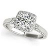 Image 1 : Natural 1.5 ctw Diamond Solitaire Halo Ring 14k White Gold