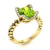 Image 2 : Natural 1.97 CTW Peridot & Diamond Engagement Ring 14K Yellow Gold