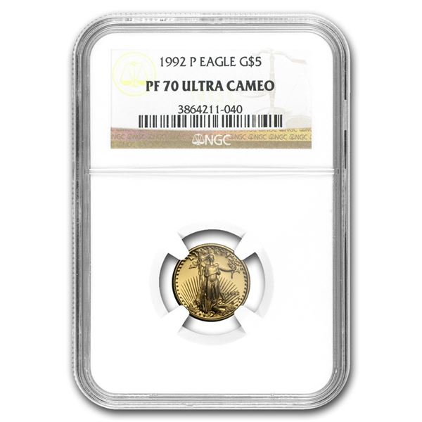 1992-P 1/10 oz Proof Gold American Eagle PF-70 NGC