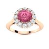 Image 1 : Natural 1.48 CTW Tourmaline & Diamond Engagement Ring 18K Rose Gold