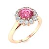 Image 2 : Natural 1.48 CTW Tourmaline & Diamond Engagement Ring 18K Rose Gold
