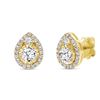 Image 1 : Natural 1.12 CTW Diamond Tear Drop Earrings 18KT Yellow Gold