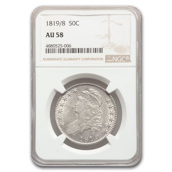 1819/8 Capped Bust Half Dollar AU-58 NGC