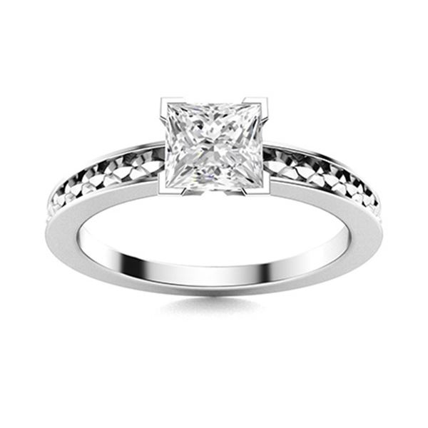 Natural 1.26 CTW Diamond Solitaire Ring 18K White Gold