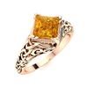 Image 2 : Natural 0.86 CTW Citrine Solitaire Ring 14K Rose Gold