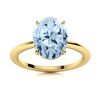 Image 1 : Natural 3.06 CTW Aquamarine Solitaire Ring 14K Yellow Gold
