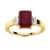 Image 1 : Natural 1.63 CTW Ruby & Diamond Engagement Ring 18K Yellow Gold