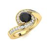 Image 2 : Natural 1.09 CTW Onyx & Diamond Engagement Ring 14K Yellow Gold