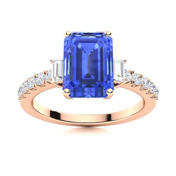 Natural 2.56 CTW Ceylon Sapphire & Diamond  Engagement Ring 14K Rose Gold