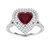 Image 1 : Natural 1.38 CTW Ruby & Diamond Engagement Ring 14K White Gold