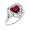 Image 2 : Natural 1.38 CTW Ruby & Diamond Engagement Ring 14K White Gold