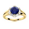 Natural 1.62 CTW Sapphire & Diamond Engagement Ring 18K Yellow Gold