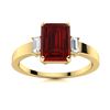 Image 1 : Natural 1.72 CTW Garnet & Diamond Engagement Ring 18K Yellow Gold