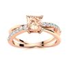 Image 1 : Natural 1.06 CTW Morganite & Diamond Engagement Ring 14K Rose Gold