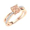 Image 2 : Natural 1.06 CTW Morganite & Diamond Engagement Ring 14K Rose Gold