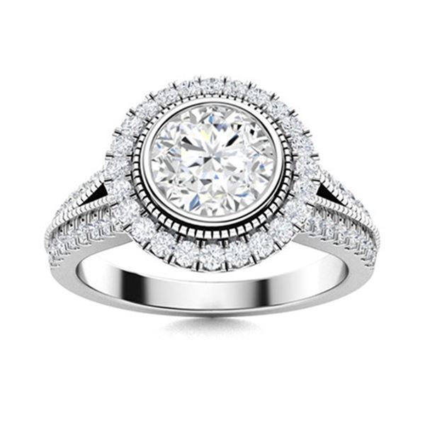 Natural 1.78 CTW Topaz & Diamond Engagement Ring 14K White Gold