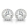 Natural 1.22 CTW Halo Round Brilliant Cut Diamond Stud Earrings 18KT White Gold
