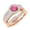 Image 2 : Natural 1.39 CTW Tourmaline & Diamond Engagement Ring 18K Rose Gold