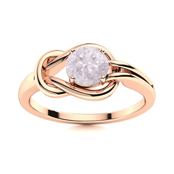 Natural 0.62 CTW Rose Quartz Solitaire Ring 18K Rose Gold