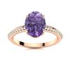 Image 1 : Natural 4.22 CTW Iolite & Diamond Engagement Ring 18K Rose Gold