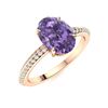 Image 2 : Natural 4.22 CTW Iolite & Diamond Engagement Ring 18K Rose Gold