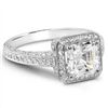 Image 1 : Natural 2.08 CTW Asscher Cut Diamond Engagement Ring 14KT White Gold