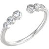 Image 1 : Natural 0.27 CTW Six Stone Stackable Bezel Diamond Cuff Ring 14KT White Gold