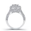 Image 3 : Natural 2.72 CTW Princess Cut Micro Pave Diamond Ring 18KT White Gold
