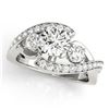 Image 1 : Natural 2.01 ctw Diamond Bypass Ring 14k White Gold