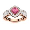 Image 1 : Natural 1.94 CTW Tourmaline & Diamond Engagement Ring 18K Rose Gold