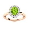 Image 1 : Natural 1.33 CTW Peridot & Diamond Engagement Ring 18K Rose Gold